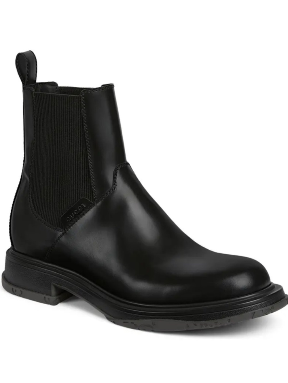 Gucci, black leather Chelsea boots size 9, fits 9.5 US made in Italy
